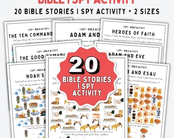 Bible I Spy Activity, PRINTABLE Bible Quiet Time Activity, Bible Stories for Kids, Christian Games, I Spy Bible Pages for Kids, DOWNLOAD