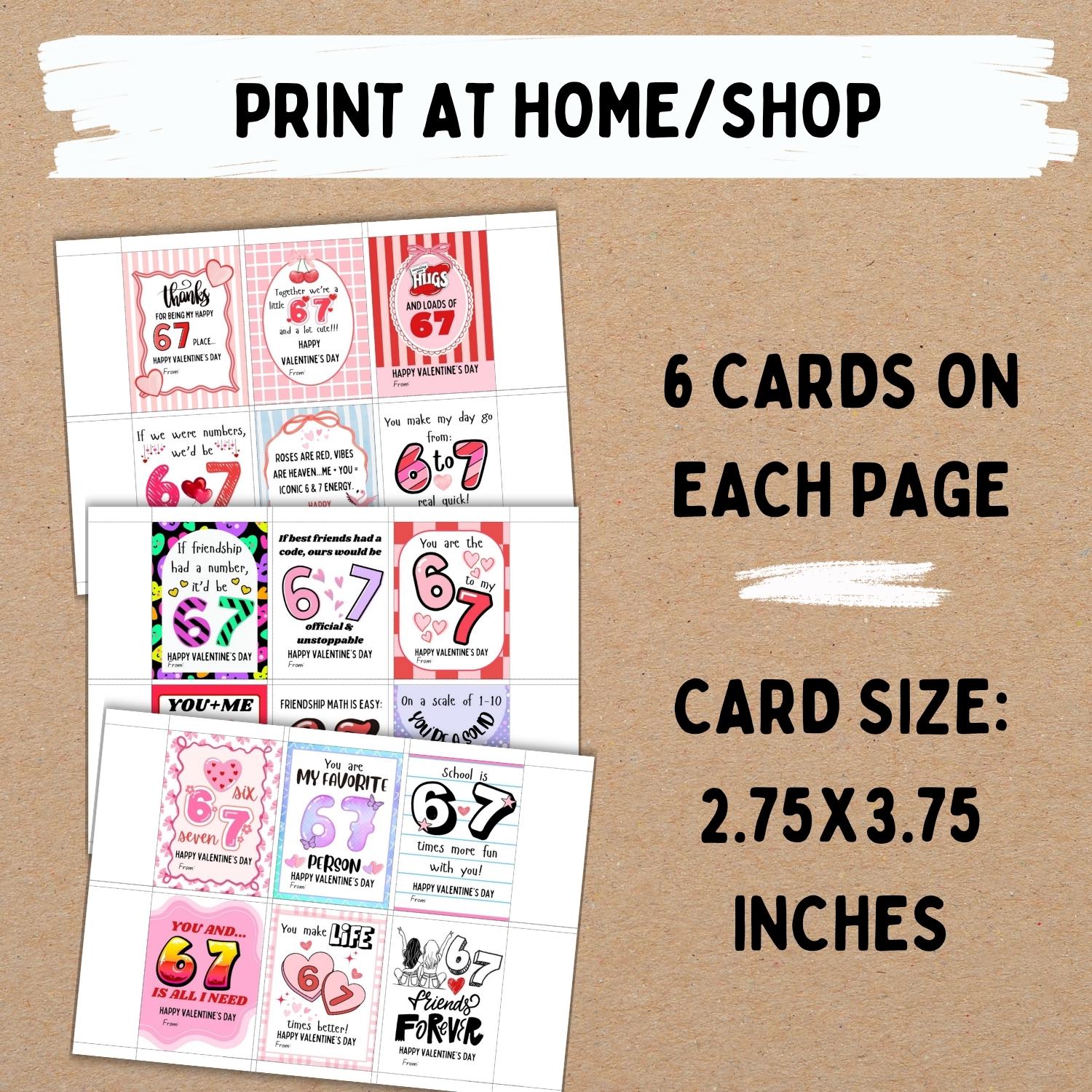 Girls Six Seven Valentine Cards - Printable - Kids Valentines - School ...