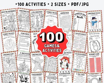 Christmas Kids Games Activity BUNDLE, Christmas Coloring Pages, Christmas Activity Pages, Christmas Maze, Christmas Crossword, DOWNLOAD