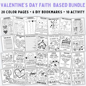 Valentines Day Faith Jesus Coloring Pages Kids, Christian Coloring Pages, Bible Verse Activity, Sunday School Craft, Faith Based DOWNLOAD