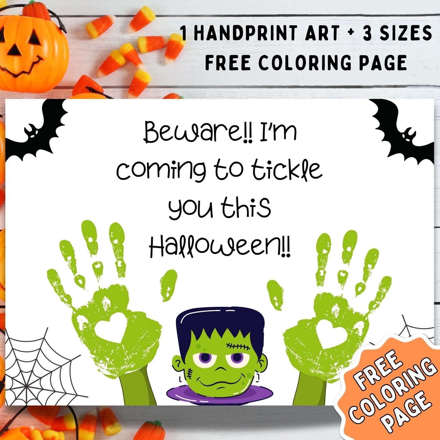PRINTABLE Halloween Handprint Activity, Handprint Art Craft,…