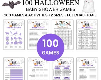 100 Halloween Baby Shower Games and Activities (Digital Download)