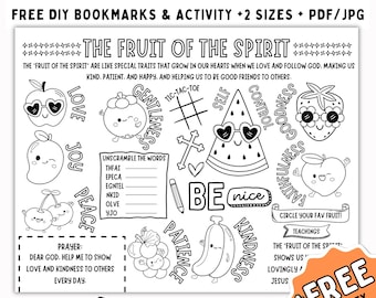 Bible Fruits of The Spirit Lesson, Sunday School Activity, Bible Verse Coloring, Kids Bible Lesson, Christian Games, Galatians 5:22