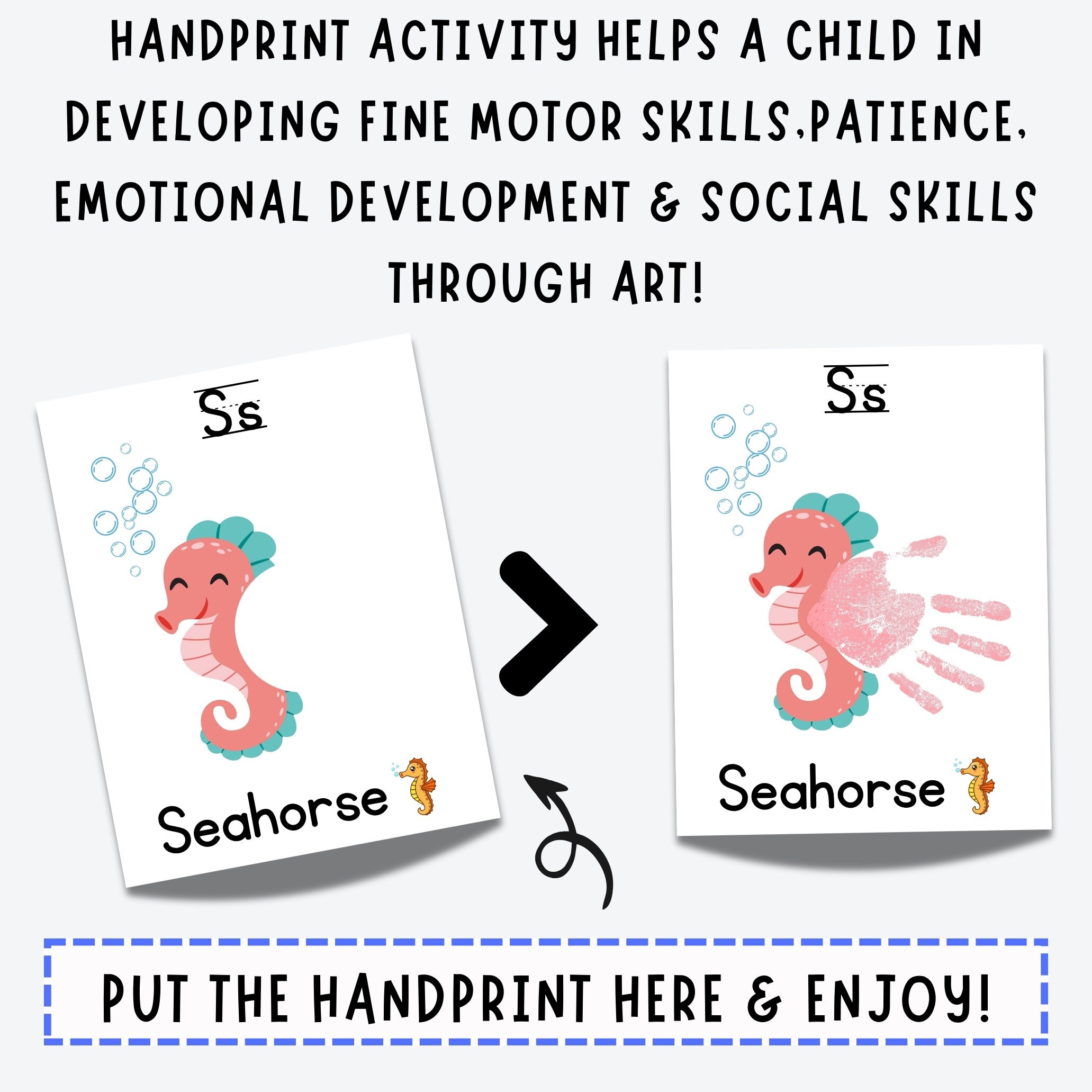 Handprint Alphabet Book Template, Preschool &amp; Kindergarten Craft, DIY ...