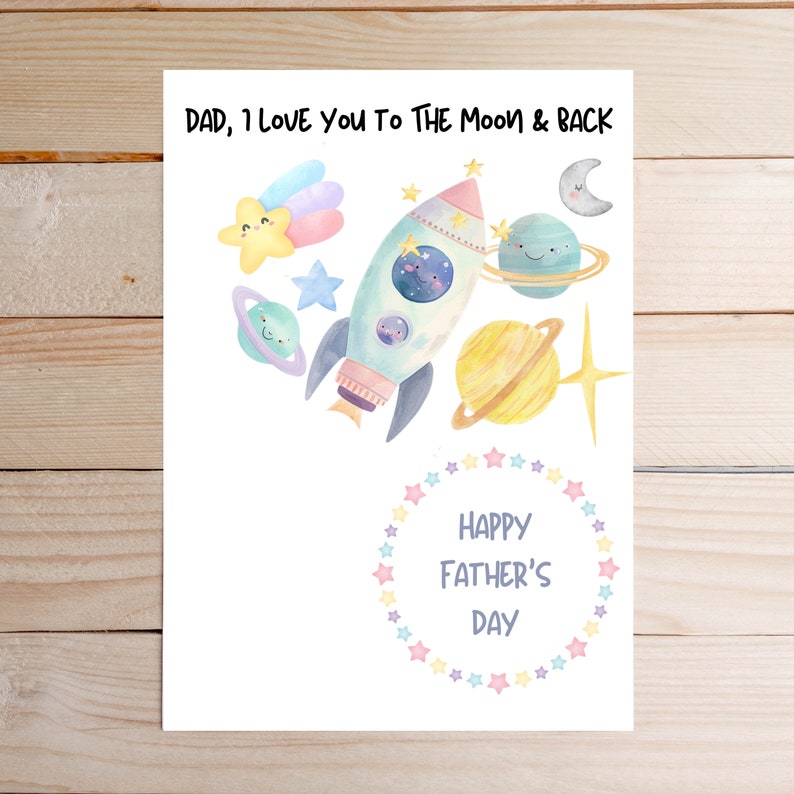 Father's Day Handprint Printable, I Love You to the Moon and Back ...