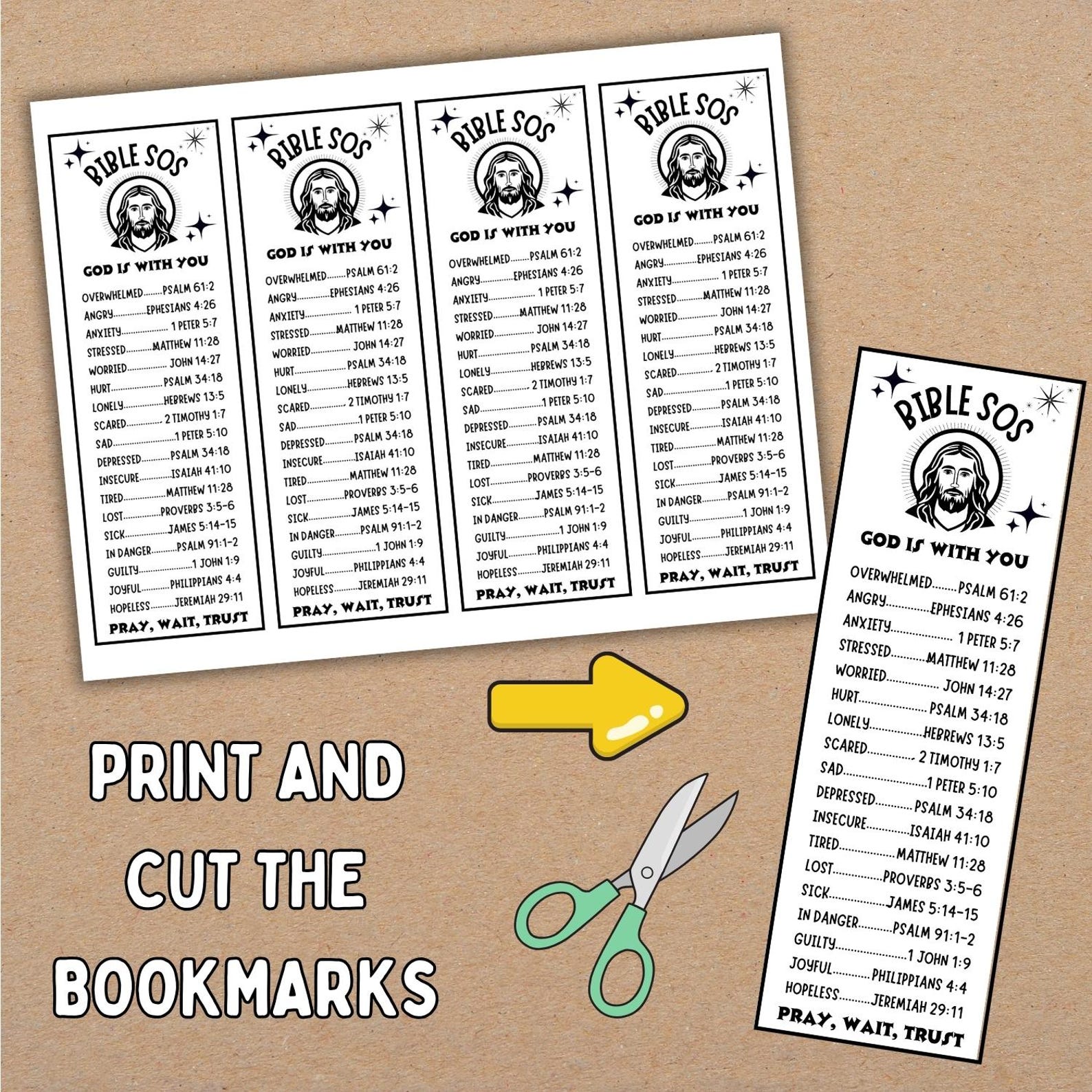 Bible Emergency Numbers Cards, Bible Verse Bookmark, Bible Feelings ...