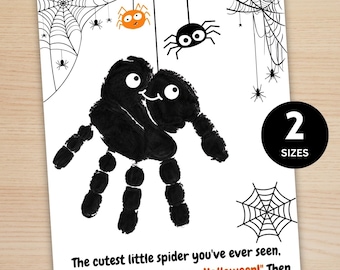 Halloween Spider Handprint Art Printable - Handprint Craft for Halloween - Handprint Craft for Kids - Digital Download