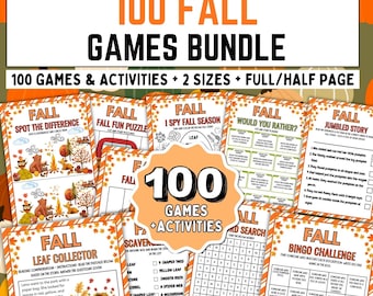 Fall Games Activity Kids BUNDLE, Fall Coloring Pages, Fall Activity Pages, Fall Maze, Fall Crossword, Autumn Activity for Kids, DOWNLOAD
