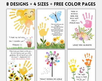 Bible Mother Day Handprint Art Craft, Mom Hand Print, Faith Based Mothers Day, Handprint Template, Christian Keepsake, Sunday School