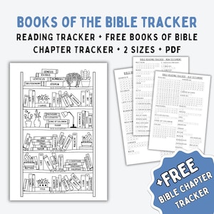 Printable Books of the Bible - Bible Bookshelf Coloring Printable - Bible Book Tracker -Bible Class Activity - Bible Checklist - Bible Study