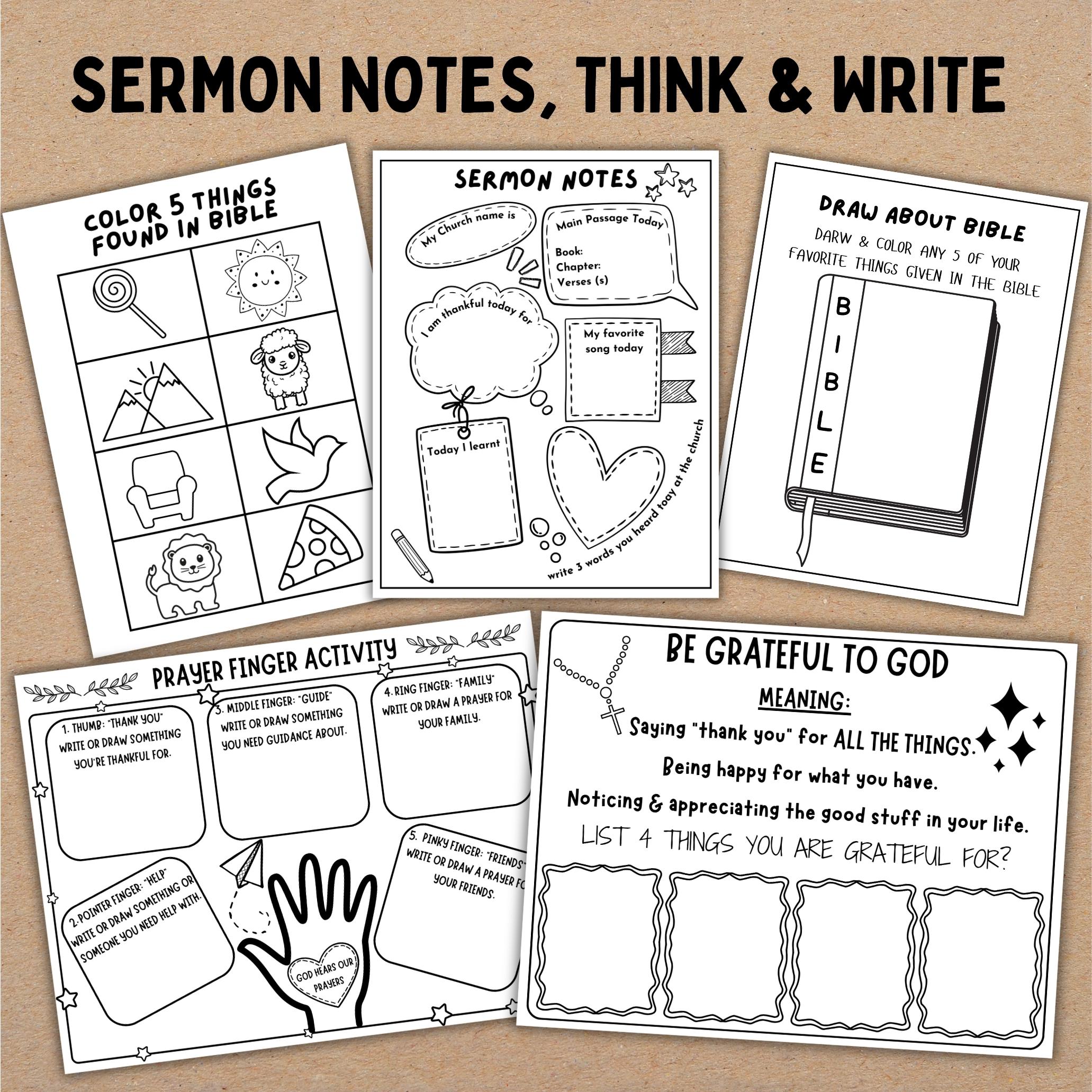 PRINTABLE Sunday School Activity BUNDLE Sunday School Craft Church 