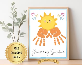 Mother's Day Handprint, Mother's Day Printable, You Are My Sunshine, Teacher & Parent Resources, Crafts for Pre-K, Kindergarten Children