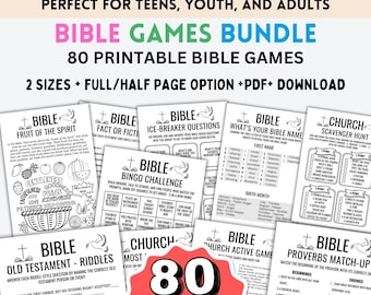 Bible Games for Teens Youth Group, Adults, Bible Party Games, Women Ministry, Church Lessons, Sunday School Activity, Christian Games