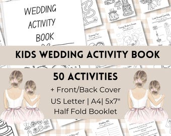 Kids Wedding Activity Book Printable, Children's Coloring & Games Booklet, Wedding Reception Activity Pack for Kids Table, Instant Download