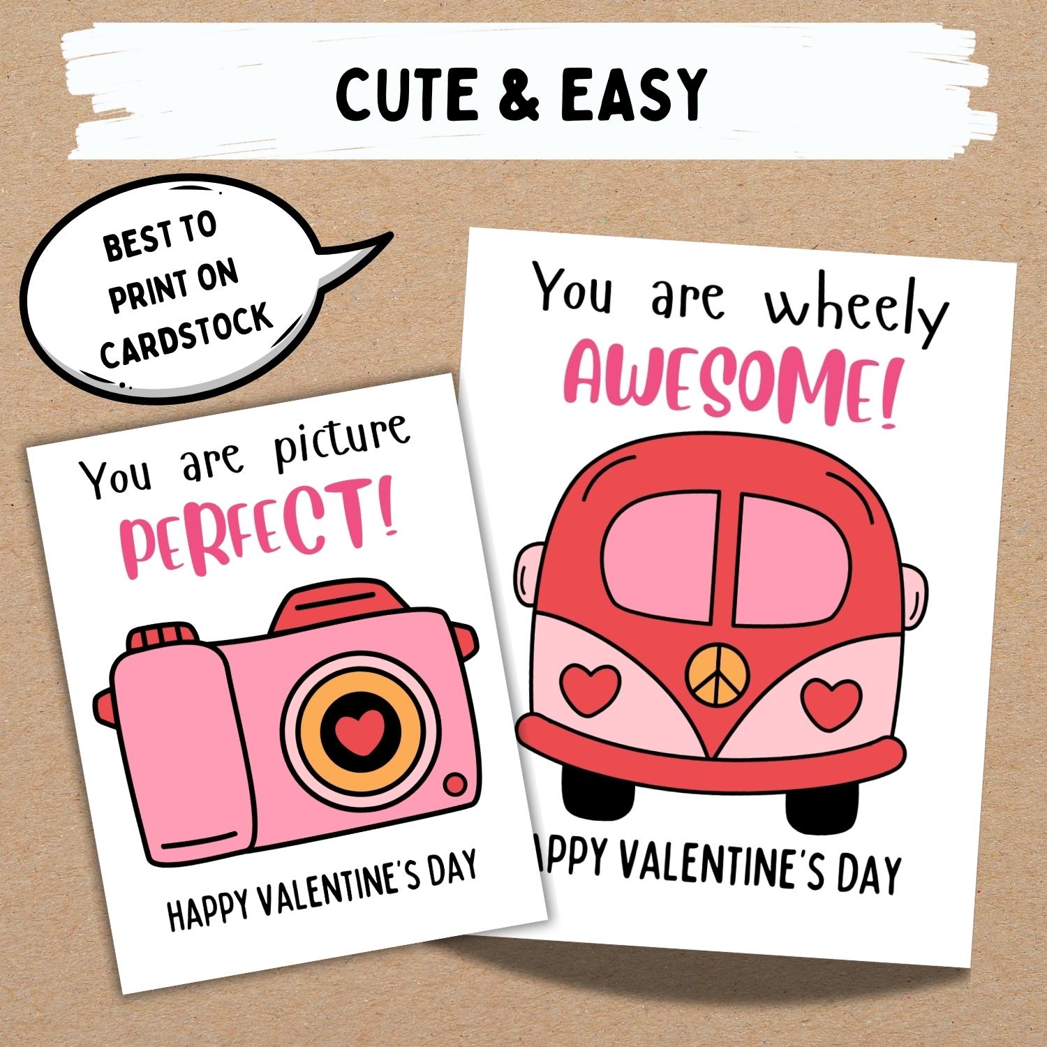 EDITABLE Pink Retro Valentine Cards, Classroom Valentines Day Cards ...