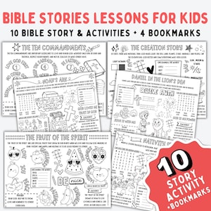 PRINTABLE Bible Stories Kids, Bible Coloring Page Kids, Bible Activity for Church, Sunday School Activity Mat Sheet, Bible Activity Placemat