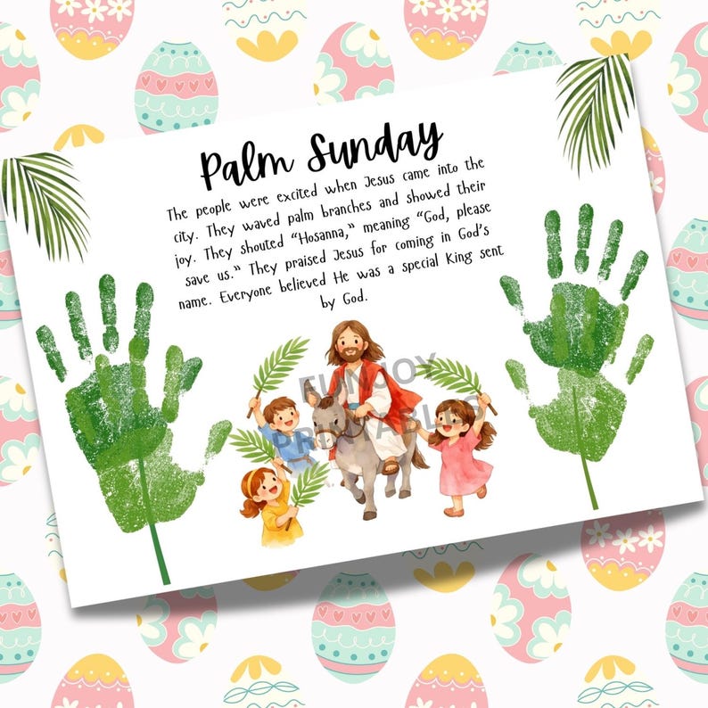 Easter Handprint Art Printable – Palm Sunday & Holy Week Craft for Kids ...