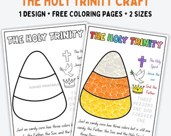 Candy Corn Trinity Torn Paper Craft, Christian Fall Activity (Digital Download)
