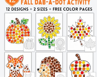 Fall Dot Marker Activity Pack: 12 Autumn Fine Motor Pages (Digital Download)