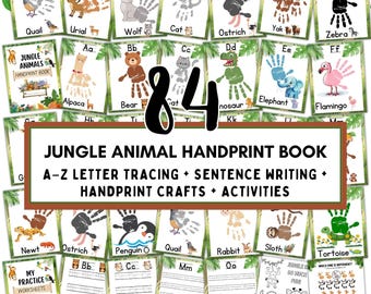Jungle Animal Handprint ABC Book, Safari Craft (Printable)