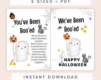 You've Been Booed PRINTABLE Letter, Ghost Card, Halloween Kid Activity, Neighborhood Boo Sign, Halloween Boo Basket