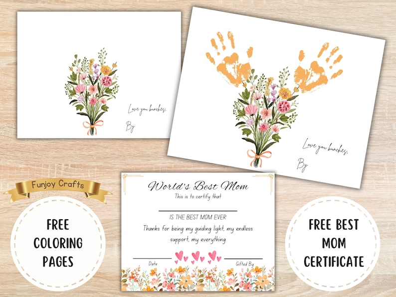 Flower Handprint Craft Art, Printable Handprint Template, Handprint ...