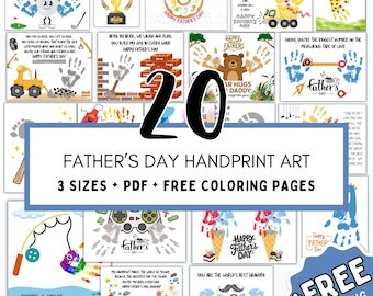 Plantillas de huellas de manos para papá, Arte con huellas de manos para papá, Manualidades con huellas de manos para el Día del Padre, Actividad para niños en el Día del Padre, Manualidad con huellas de manos para guardería