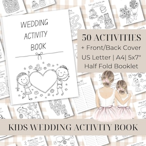 PRINTABLE Kids Wedding Activity Wedding Coloring Book Wedding Activity Book Children&#39;s Wedding Activity Book Kids Reception Table Activities