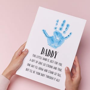 PRINTABLE Fathers Day Handprint Craft, Fathers Day Handprint Art, My Daddy Poem Gift for Dad Papa Sentimental Gift from Kids Toddler Baby