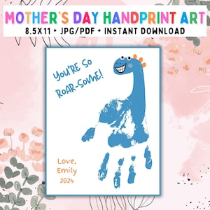 Impronta della mano per bambini, stampabile per la festa della mamma/del papà/occasioni speciali, lavoretto per bambini in età prescolare, asilo, biglietto fai da te, per neonati e bambini piccoli
