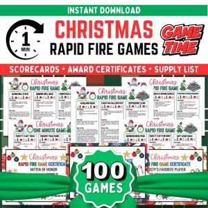 Christmas Rapid Fire Games BUNDLE, Holiday Christmas Party Games Teens, Kids, Adults  (Digital Download)