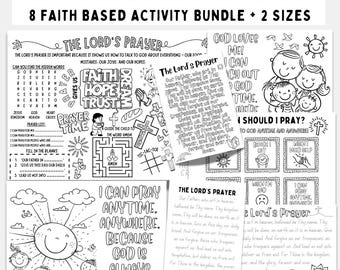 Lords Prayer Bible Verse Coloring Page, Tracing Worksheet, Kid Prayer Writing Practice, Christian Activity Sheet, Sunday School Bible Kids
