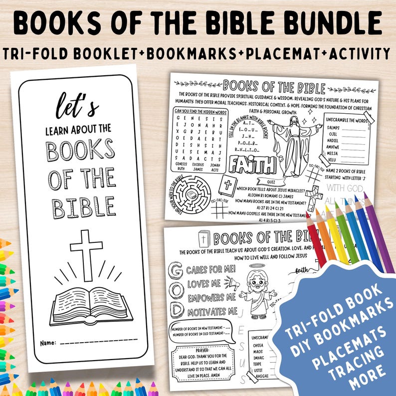 PRINTABLE Books of the Bible Activity BUNDLE Books of the Bible PRINTABLE Books of the Bible Activity BUNDLE Books of the Bible