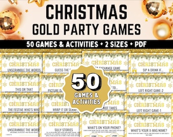 Gold Christmas Party Games, Printable Holiday Games for Teens, Adults & Office Parties