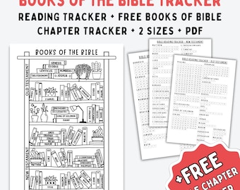 Bible Bookshelf Coloring Printable, Bible Reading Tracker (PDF Download), Bible Chapter Planner