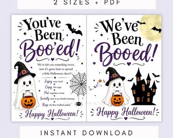 You've Been Booed Halloween Printable Set, Ghost Card, Neighborhood Activity (PDF Download)