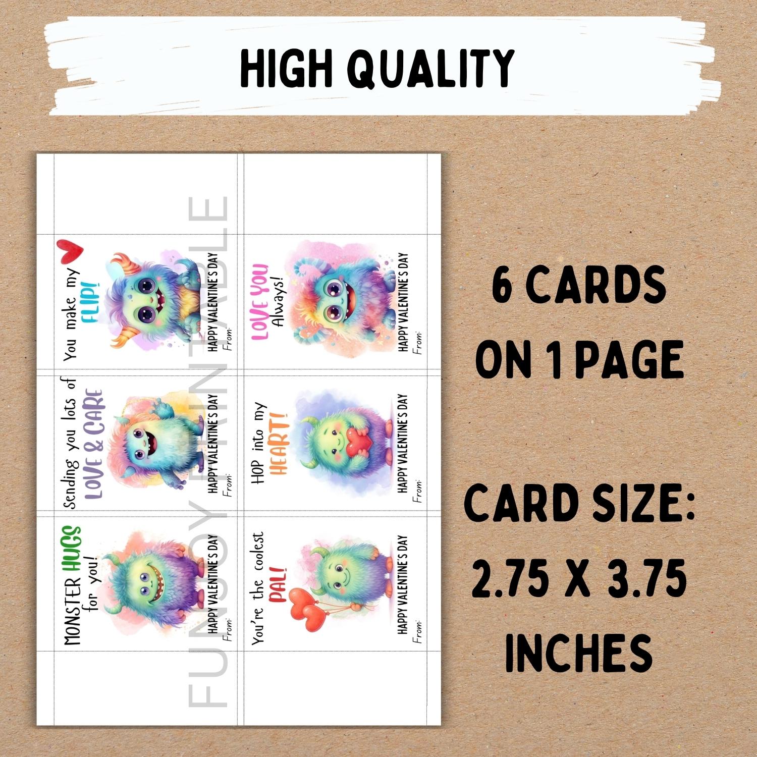 EDITABLE Cute Monster Valentine Cards, Classroom Valentines Day Cards ...