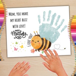 Mothers Day Handprint Art Craft, Mom Handprint Fingerprint Craft, Mothers Day Handprint Preschool Classroom Baby Toddler Craft, Flower Craft