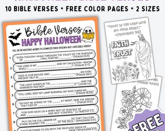 Halloween Bible Verses Game, PRINTABLE Christian Halloween Party Games, Fall Festival Game, Halloween Church Activity, Bible Based Games