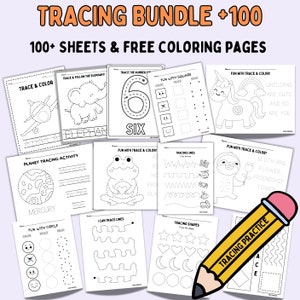 Preschool Line Tracing Worksheets Bundle, Lines Tracing Practice Page, Homeschool Busybook, Kindergarten Learning, Pre Handwriting PRINTABLE
