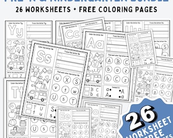 Alphabet Worksheets Printable, Alphabet Busy Book, Letter Practice Handwriting Worksheets PDF