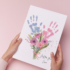 Mothers Day Handprint Craft, Happy Mothers Day, Poem, Flower Handprint Craft for Kids Baby Toddler, Memory Keepsake, Printable, Gift for Mom
