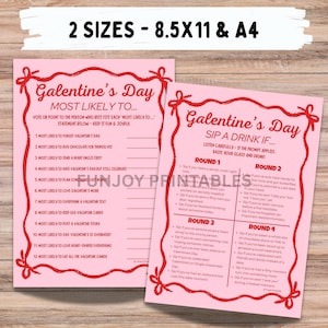 Galentine Games Night for Adults - PRINTABLE Galentine Party Games for Girls, Valentines Day Group Games - Instant Download image 3