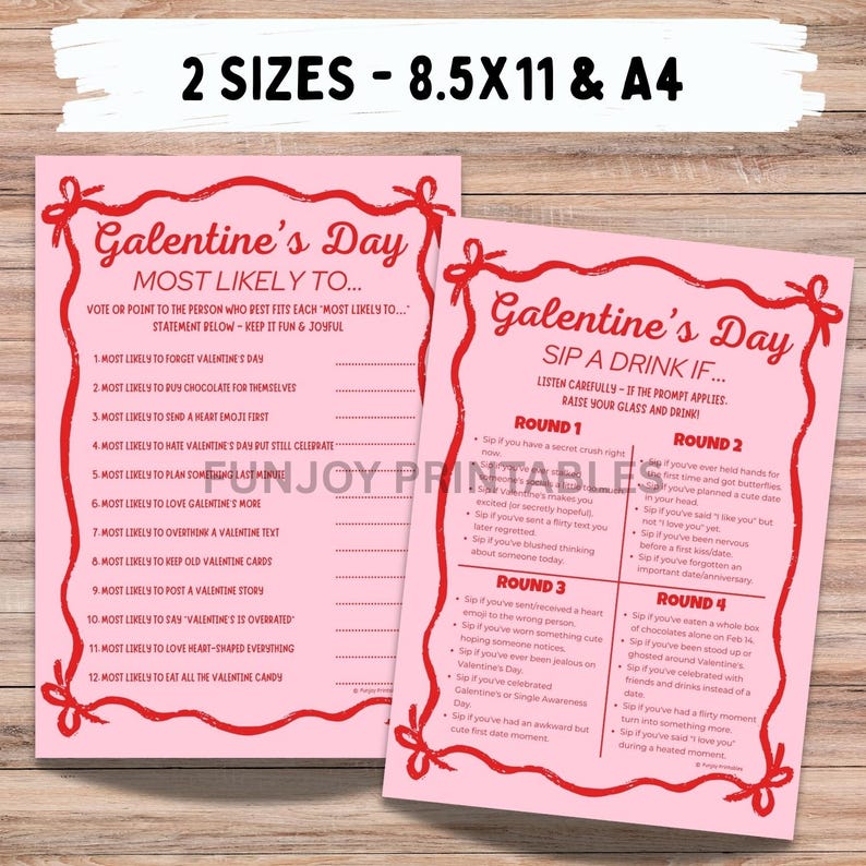 Galentine Games Night for Adults - PRINTABLE Galentine Party Games for Girls, Valentines Day Group Games - Instant Download image 3