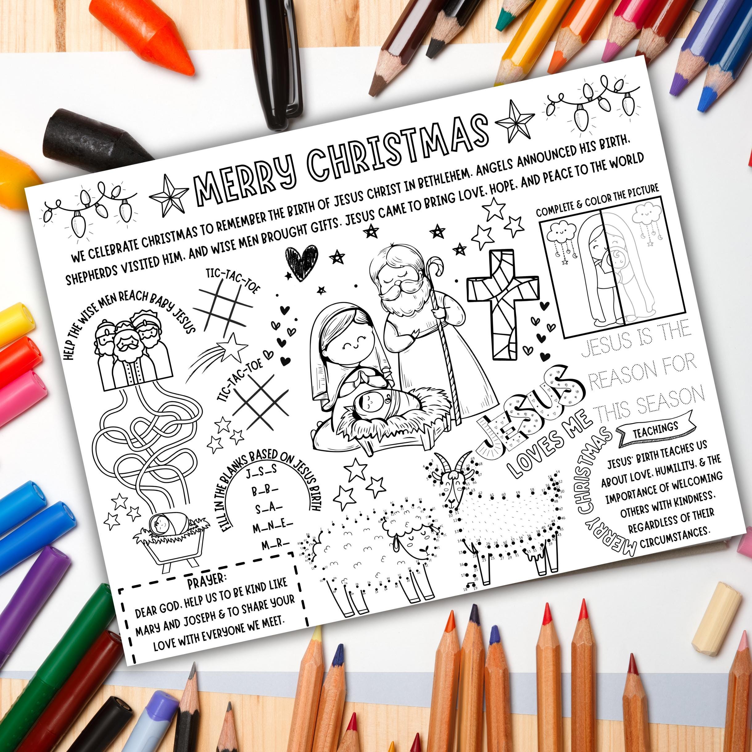 Nativity Coloring Sheet, Christmas Coloring Page for Kids, Christian ...