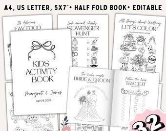 EDITABLE Kid Wedding Activity BUNDLE Wedding Coloring Book Wedding Activity Book Children Wedding Activity Book Kid Reception Table Activity