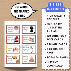 Lunchbox Witze zum Ausdrucken, lustige Notizen für Kinder, SOFORTIGER DOWNLOAD (PDF) Bild 20