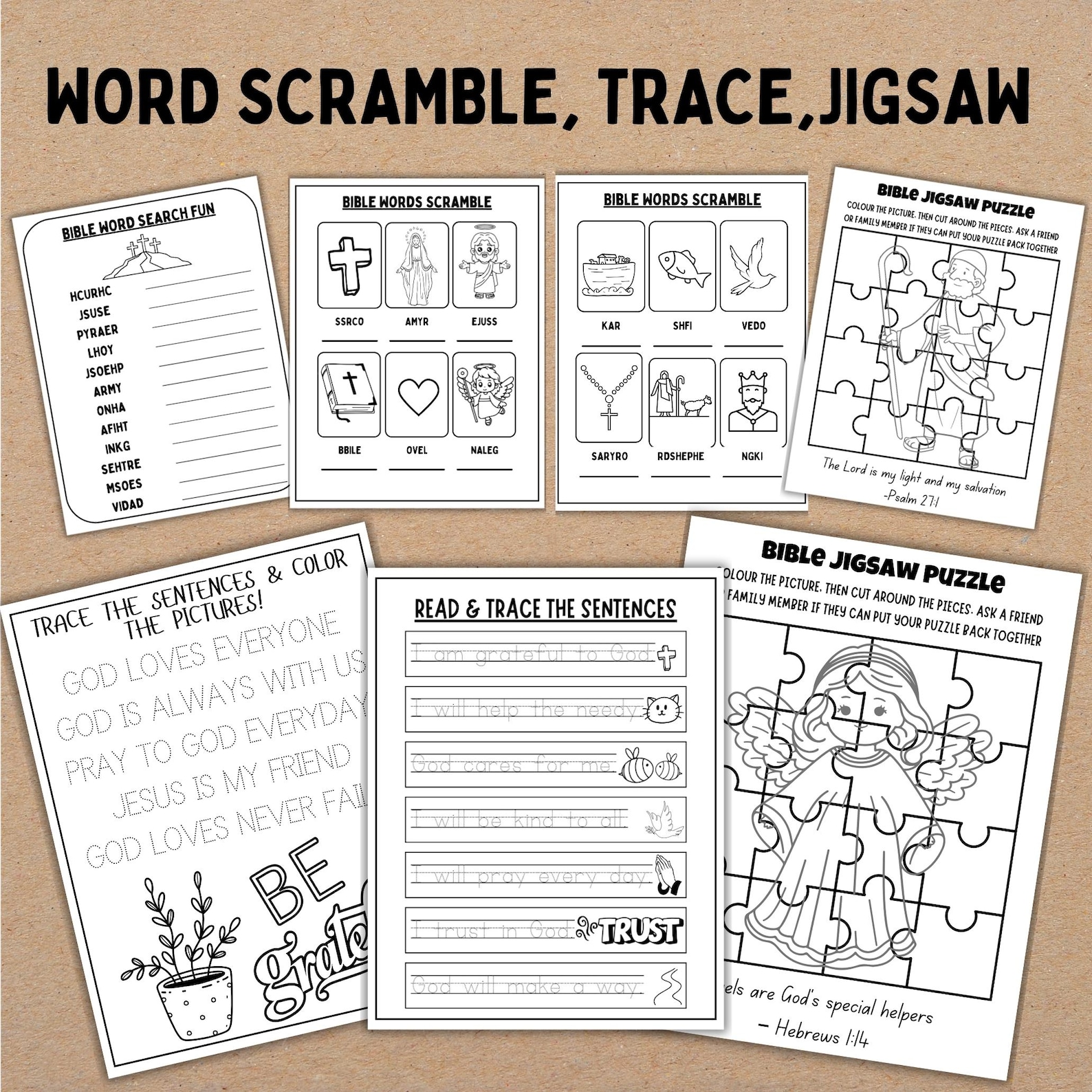 PRINTABLE Sunday School Activity BUNDLE, Sunday School Craft, Church ...