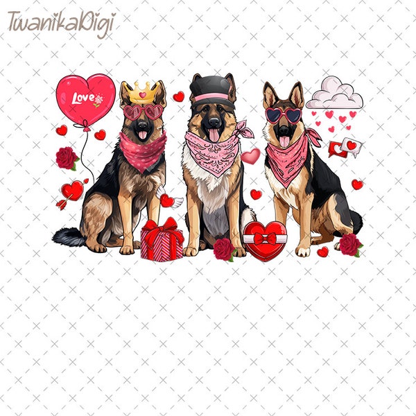 Valentines Day German Shepherd Png, German Shepherd Valentine Png, German Shepherd Lover Png, Dog Mom Png, Dog Lover Png, Dog Valentine Png