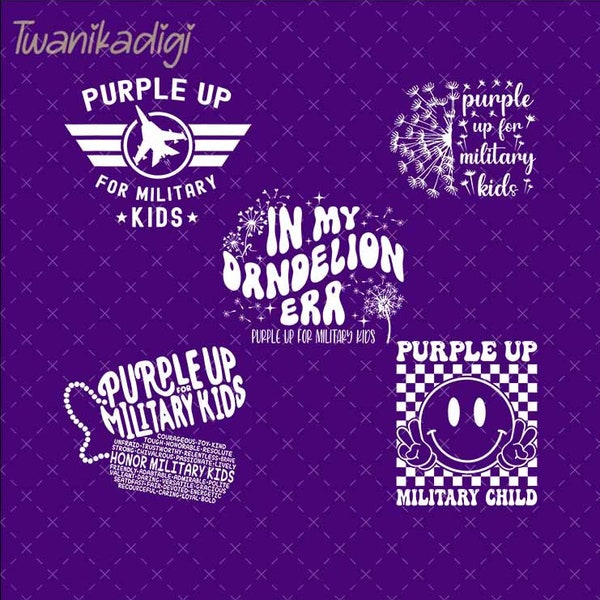 Purple Up for Military Kids Png, Month Of The Military Child Png, Military Children Png, Military Kids Png, Military Child Month Png Bundle